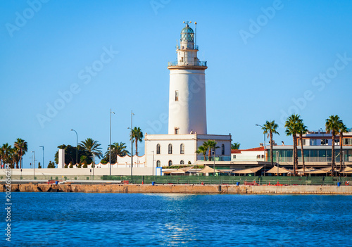 Obraz na płótnie Lighthouse in the port of Malaga, Spain