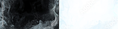 Fotografía Wispy white smoke frame on transparent background for creative overlay design element abstract mist cloud art