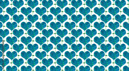 Foto Seamlessly repeating teal blue heart pattern on a Transparent Background, perfec