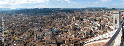 Slika na platnu Wide Florence panorama with Giotto's Campanile, Italy