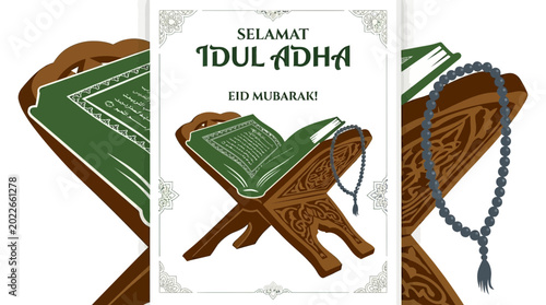 Quadro su tela Islamic Prayer Book and Rosary.