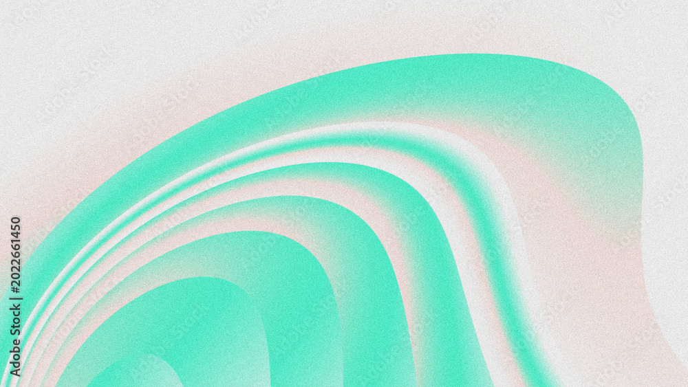 Obraz premium Soft abstract background with smooth mint green and warm blush pink gradient waves, textured with a subtle grainy effect.