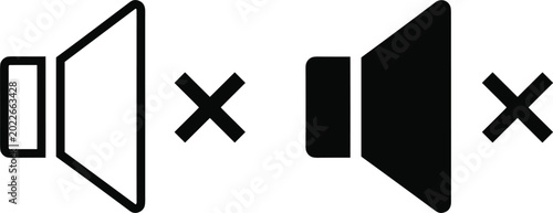 Audio Mute Speaker Silence And Volume Disable Flat Vector Icon Symbols For User Interface Design