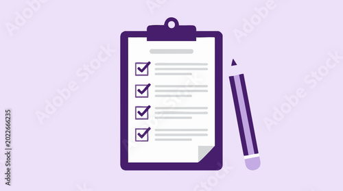 Fotografie Checklist on clipboard with pencil