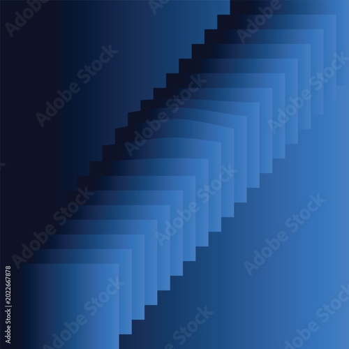 Abstract geometric 3d illustration of a blue cardboard cube box pattern background creating a digital technology wallpaper backdrop