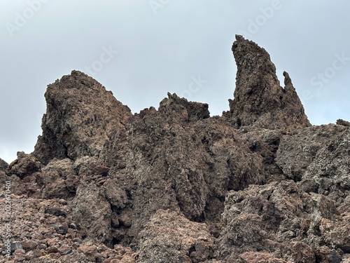 Scenic view of lava field near Mt. Teide in central Tenerife in the Canary Islands
