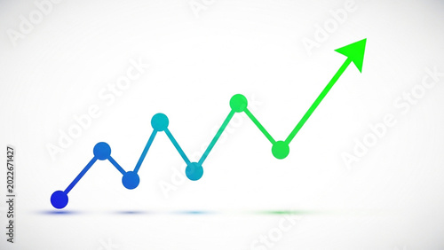 Colorful Growing Arrow Chart Showing Increasing Business Growth