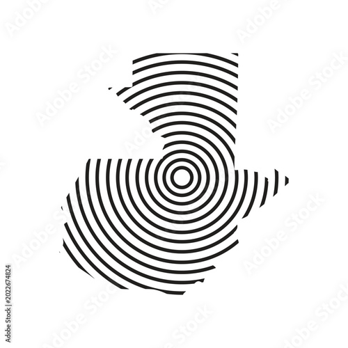 guatemala map with concentric circle