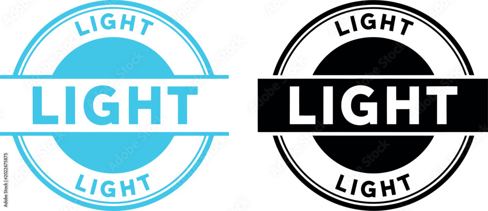 Fototapeta premium Modern minimalist light badge logo set in blue and black for branding and product labels