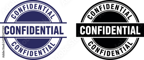 Bild auf Leinwand Confidential Stamp Vector Set in Blue and Black for Business Security and Docume