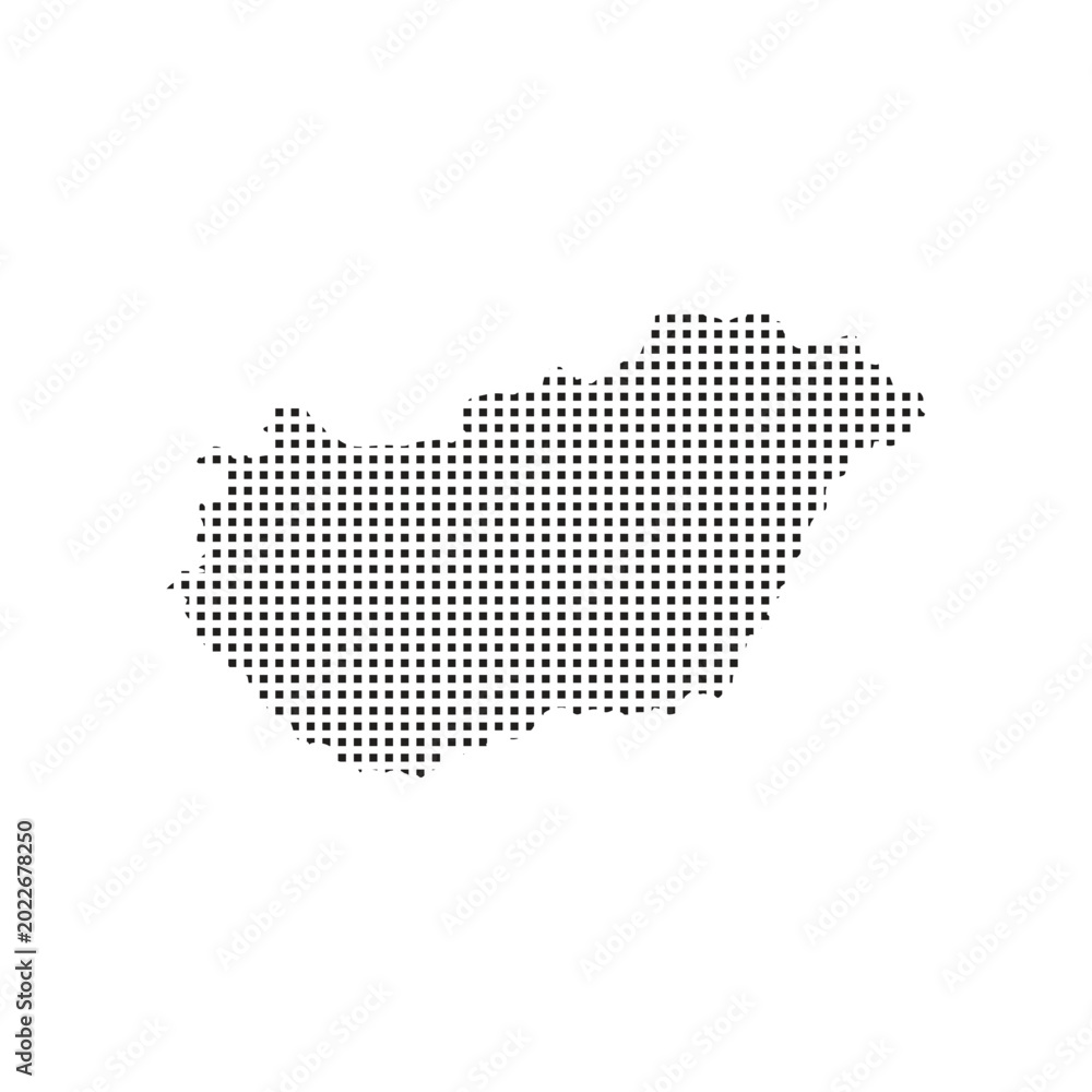 Fototapeta premium hungarian map pixel art Suitable for posters and web icons