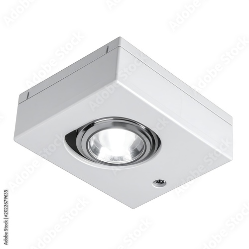 Recessed white ceiling light fixture with bulb