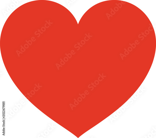Bild auf Leinwand A simple flat graphic illustration of a bold red heart shape on a white backgrou