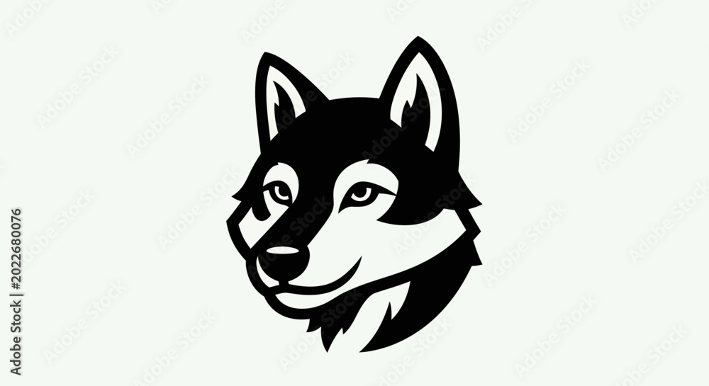 Fototapeta premium Stylized wolf head illustration