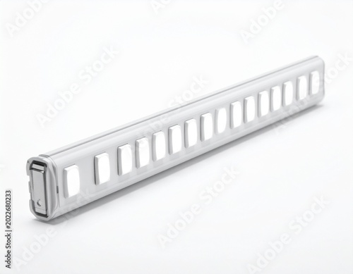 Rectangular white rail with openings