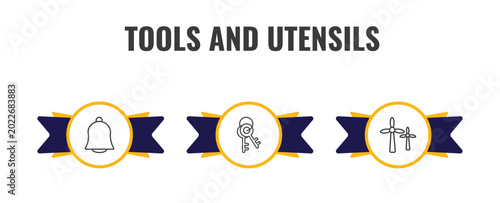 Cuadro en lienzo tools and utensils outline icon set