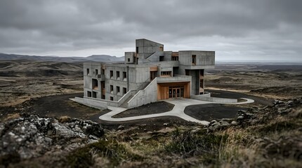Modern Concrete Architecture in Remote Highland Landscape Setting