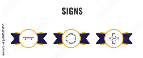 Foto signs outline icon set