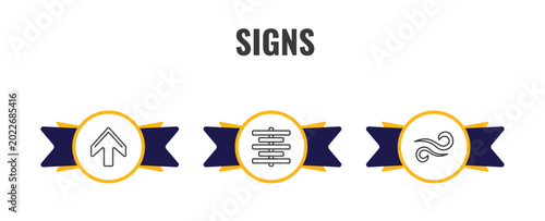 Foto signs outline icon set