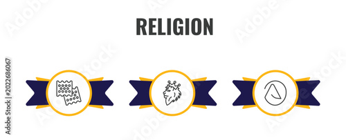 Bilde på lerret religion outline icon set