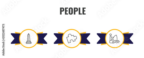 Fotografie people outline icon set