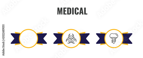 Bild auf Leinwand medical outline icon set