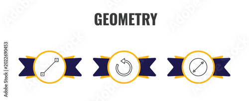 Quadro em tela geometry outline icon set