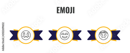 Bilde på lerret emoji outline icon set