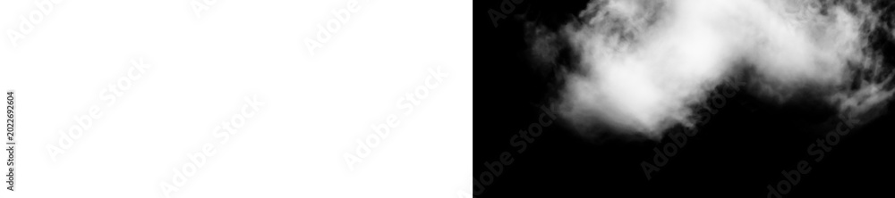 Fototapeta premium Abstract black background with white clouds for design and presentation