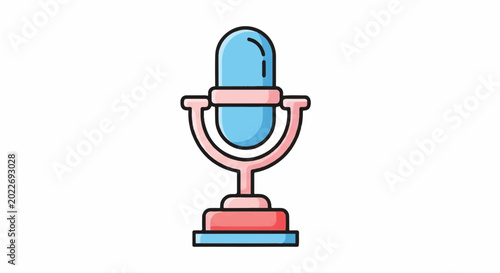 Retro Microphone Icon Vector Illustration.
