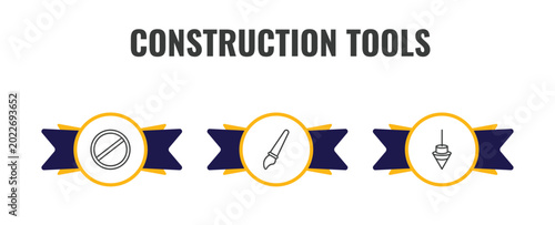 Obraz na plátně construction tools outline icon set