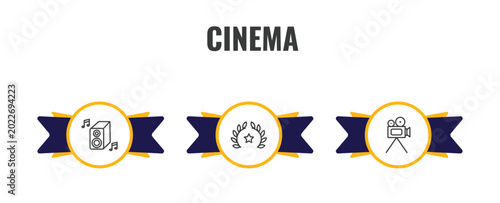 Cuadro en lienzo cinema outline icon set