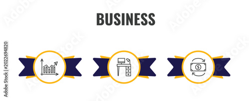 Konstfotografi business outline icon set