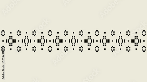 Cuadro en lienzo pixelated geometric pattern with diamond shapes black and white on a cream backg