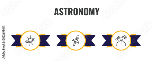 Foto astronomy outline icon set
