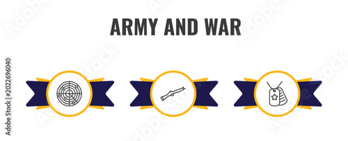 Konstfotografi army and war outline icon set