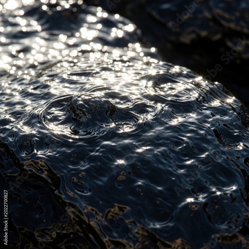 Water Surface Ripples - Sunlight Reflections and Textures.