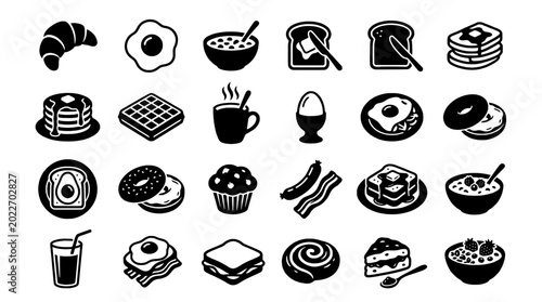 Coffee cup icon with whipped cream, coffee beans and bistro table utensils symbol set for cafe menu graphics
