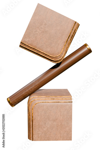 abstract wooden shape 3d illustration. 