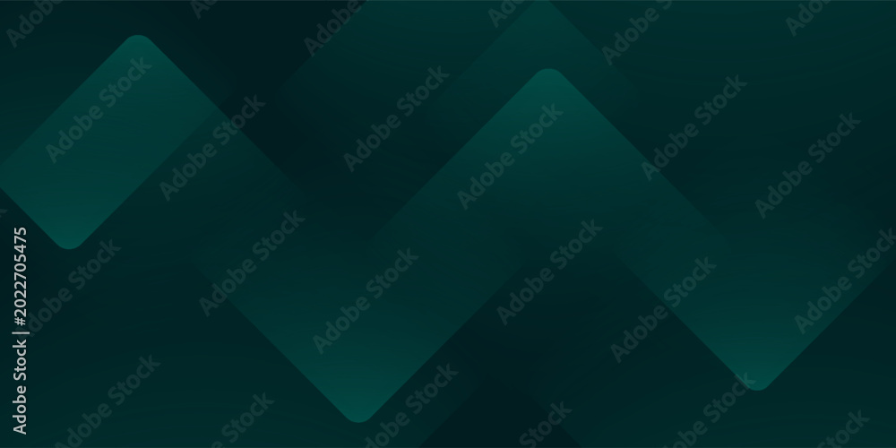 Fototapeta premium Dark green abstract background with gold lines and shadow. Geometric shape overlap layers. Transparent squares. Modern luxury rounded squares graphic pattern banner template design