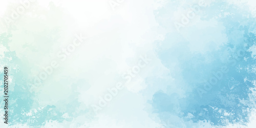 Foto Soft Aqua Watercolor Abstract Background with Pastel Blue Texture, Cloudy Artistic Wash, Gentle White Gradient and Subtle Brush Stroke Details