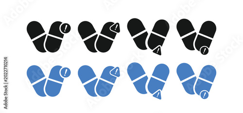 Photos Drug Overdose and Toxicity Warning Icon Set