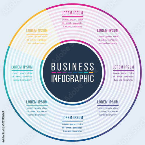 Circular Infographic Business Design 8 Options