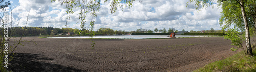 Wide Angle View of Agricultural Field in Ossendrecht, Netherlands