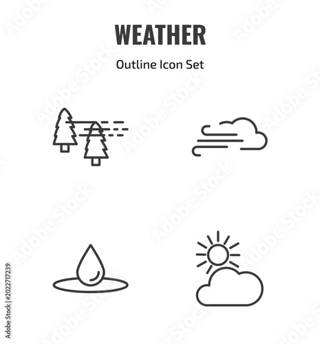 Bild auf Leinwand weather outline icon set