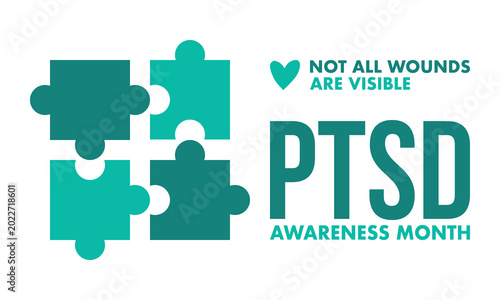 Schilderij op canvas PTSD Awareness Month in June
