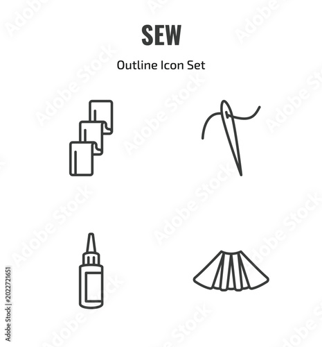 Фотография sew outline icon set