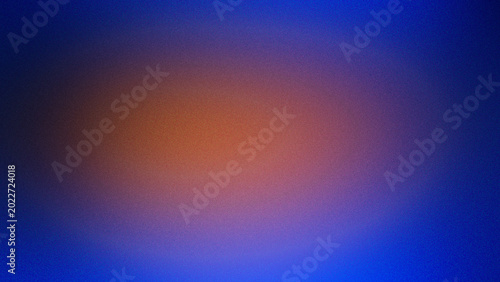 Abstract grainy gradient background with horizontal dark orange spot on blue for banner.