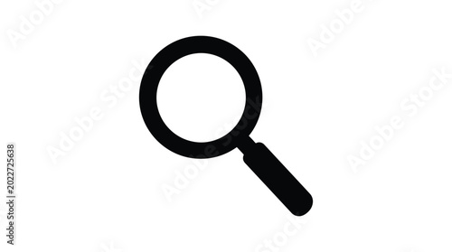 Foto Magnifying glass icon black silhouette on white background