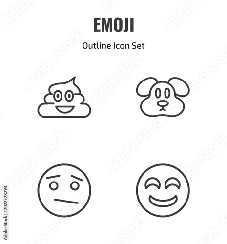 Bilde på lerret emoji outline icon set